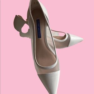 Stuart weitzman mesh leather pump